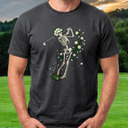 Daisy Skeleton Swing Tee worn on the golf course, Black