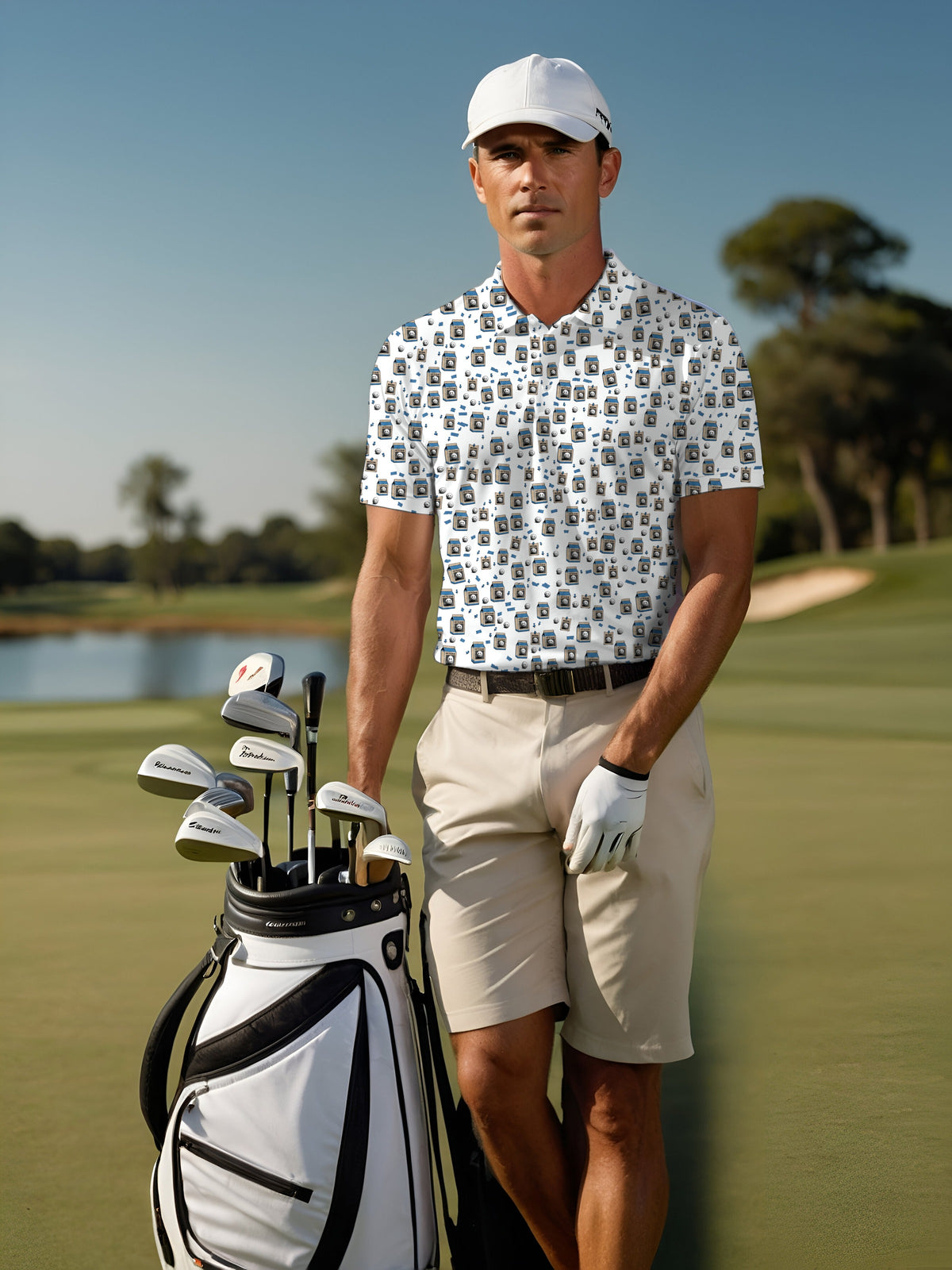 Lost Ball Posters Performance Print Polo worn on the golf course