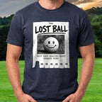 Lost Ball Flyer Tee worn on the golf course, Navy