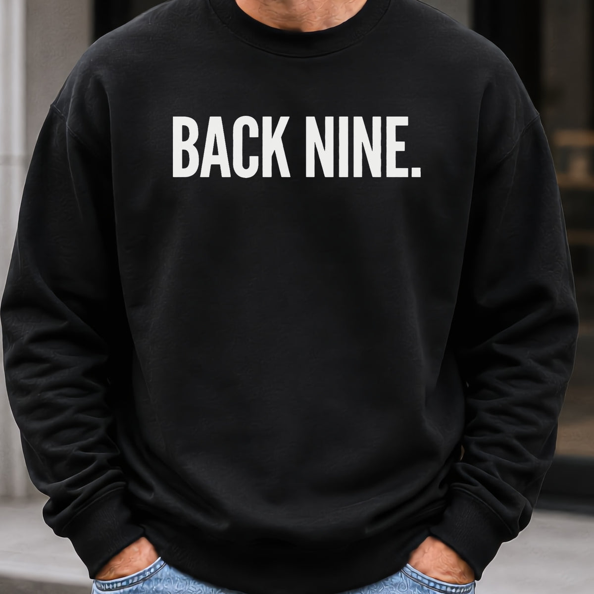 Back Nine Sweatshirt worn, Black