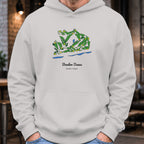 Bandon Dunes Course Map Hoodie worn, Sport Grey