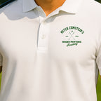 Mitch Cumstein Night Putting Performance Polo worn on the golf course, White
