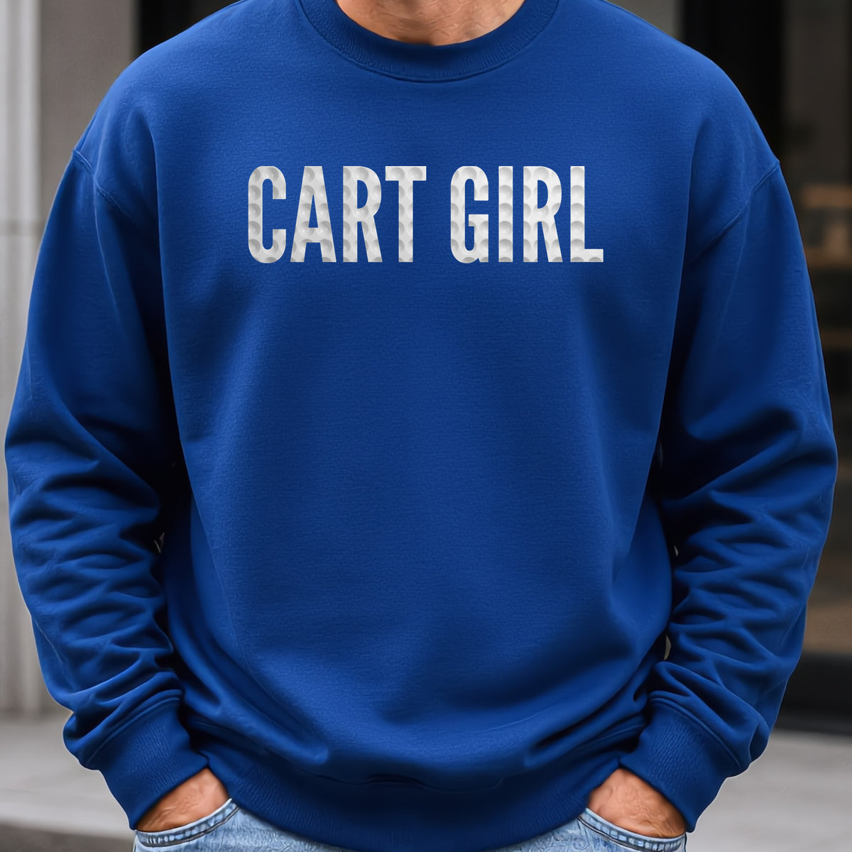 CART GIRL Dimples Sweatshirt worn, Royal