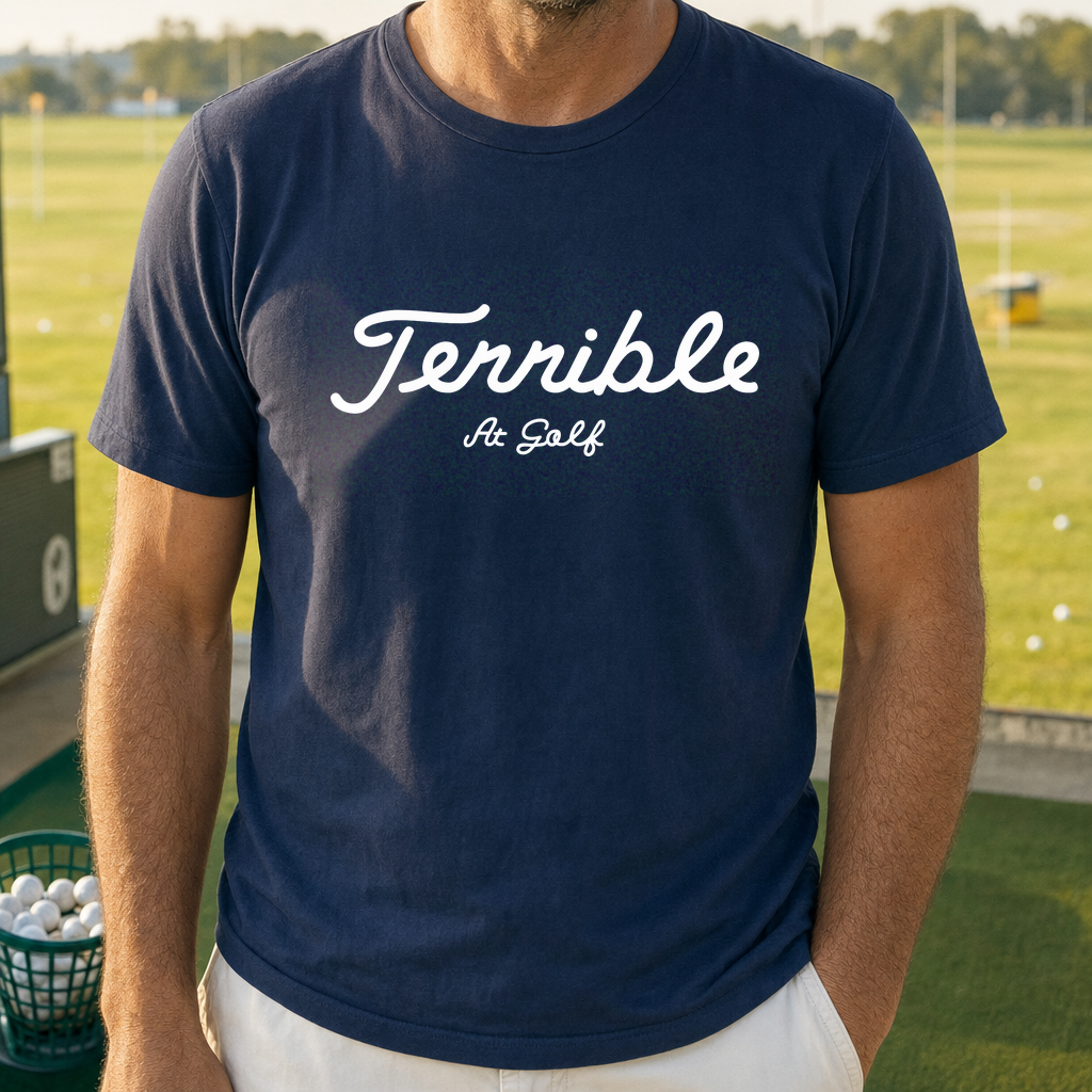 Terrible Tee worn on the golf course, Navy