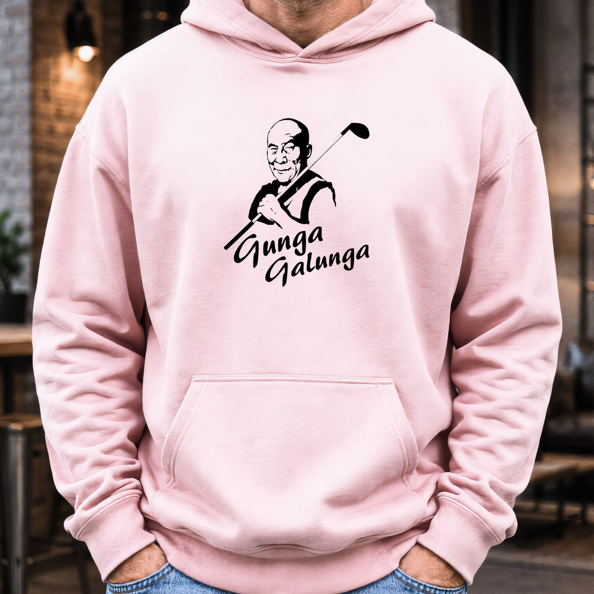 The Lama Hoodie worn, Light Pink