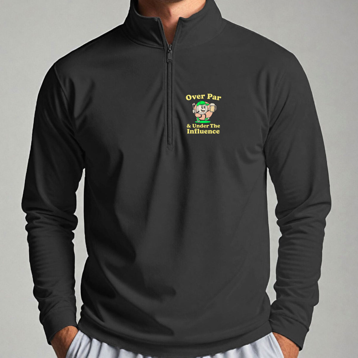 Over And Under It Quarter Zip worn, Black