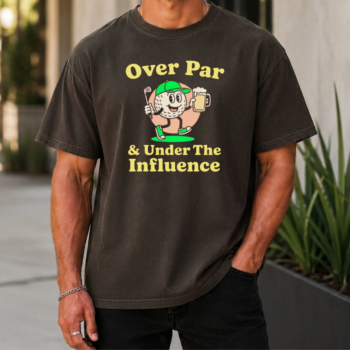 Over And Under It Premium Tee worn, Pepper