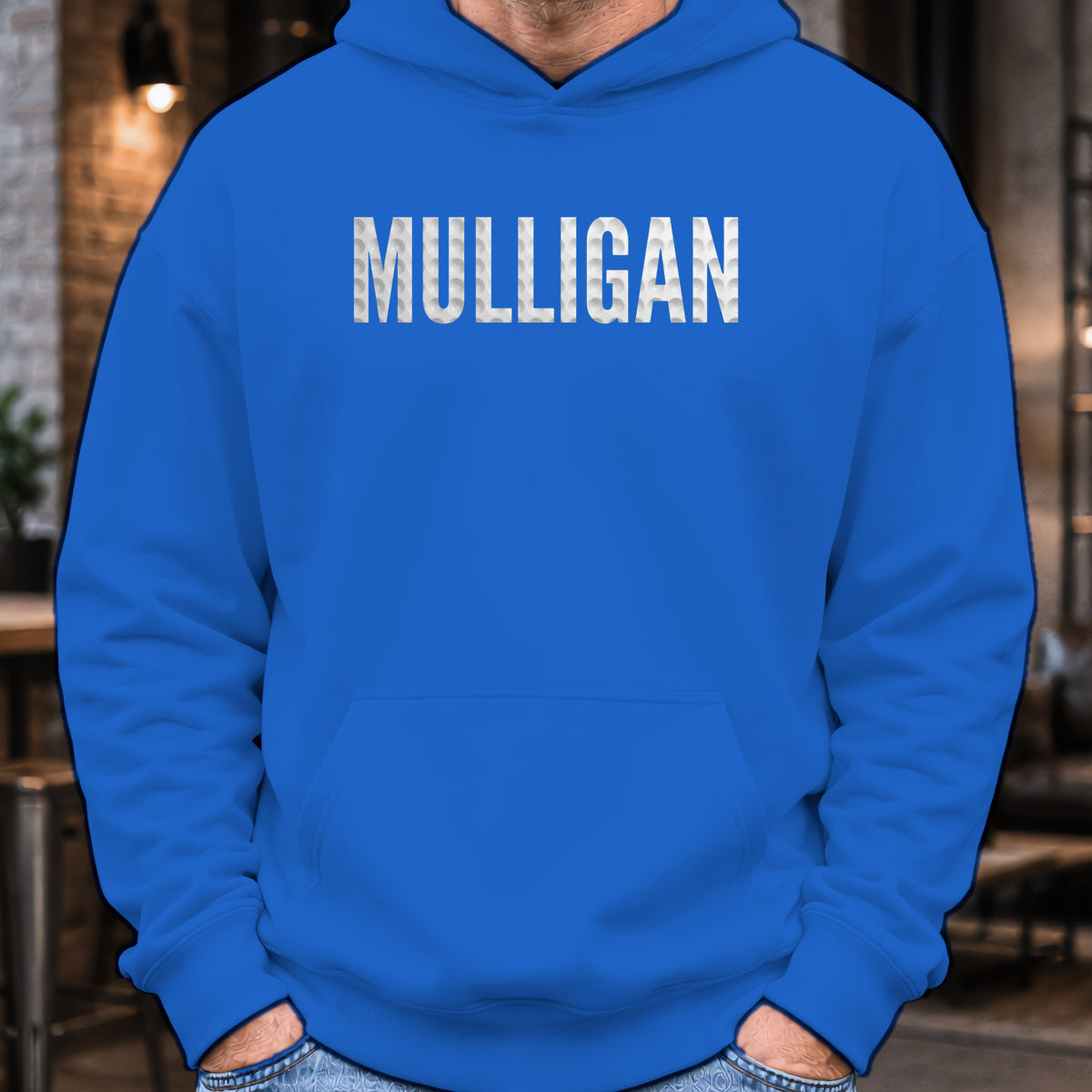MULLIGAN Dimples Hoodie worn, Royal