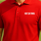 Right Club Though Performance Polo worn on the golf course, Red