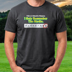 Selective Memory Tee worn on the golf course, Black