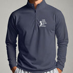 Swing Swear Repeat Quarter Zip worn, Navy