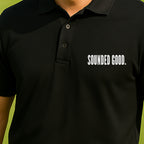 SOUNDED GOOD Performance Polo worn on the golf course, Black