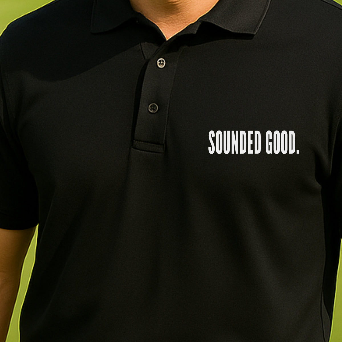 SOUNDED GOOD Performance Polo worn on the golf course, Black