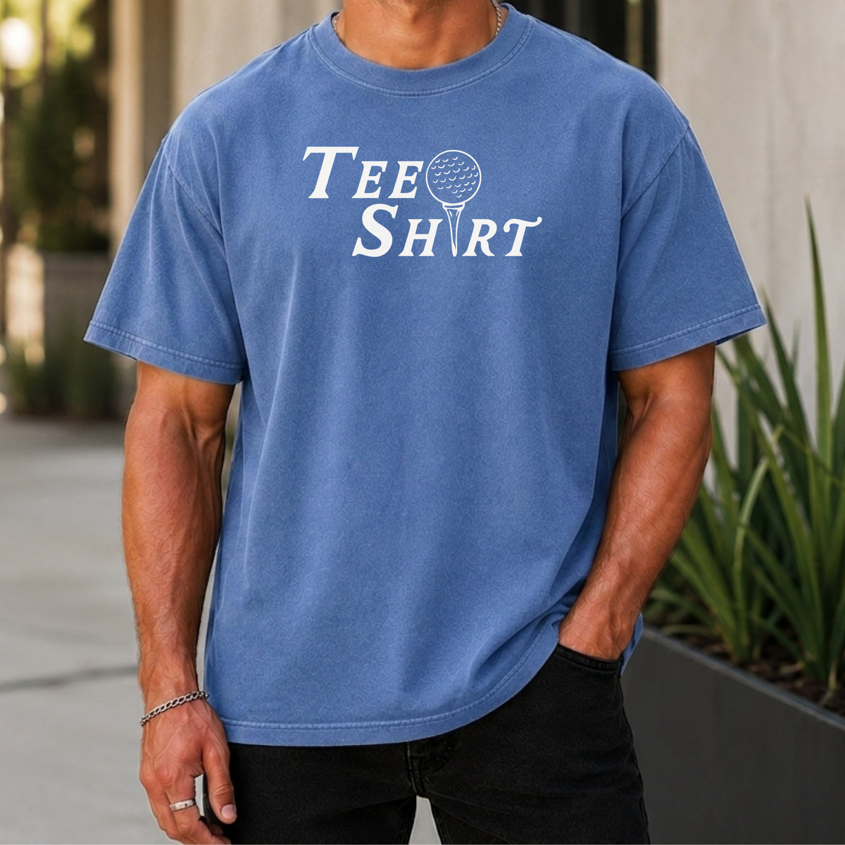 Tee Shirt Premium Tee worn, Mystic Blue