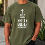 Shitty Golfer Premium Tee worn, Moss