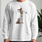 Rose Skeleton Follow Through Long Sleeve Tee worn, White