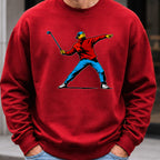 Club Thrower Pop Art Sweatshirt worn, Red
