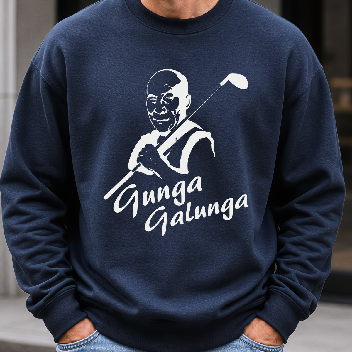 The Lama Sweatshirt worn, Navy