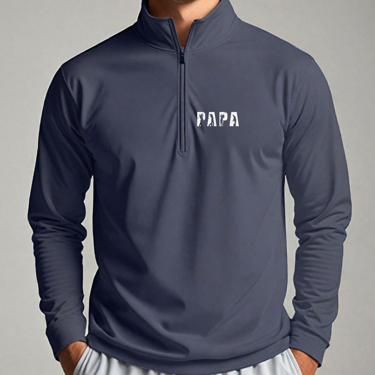 Papa Golfer Quarter Zip worn, Navy