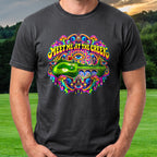 Meet Me At The Creek Psychedelic Tee worn on the golf course, Black