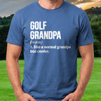 Golf Grandpa Tee worn on the golf course, Royal