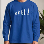 Golfer Evolution Long Sleeve Tee worn, Royal