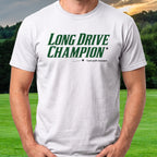 Long Drive Champion Tee worn on the golf course, White