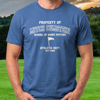 Mitch Cumstein Athletic Dept Tee worn on the golf course, Royal