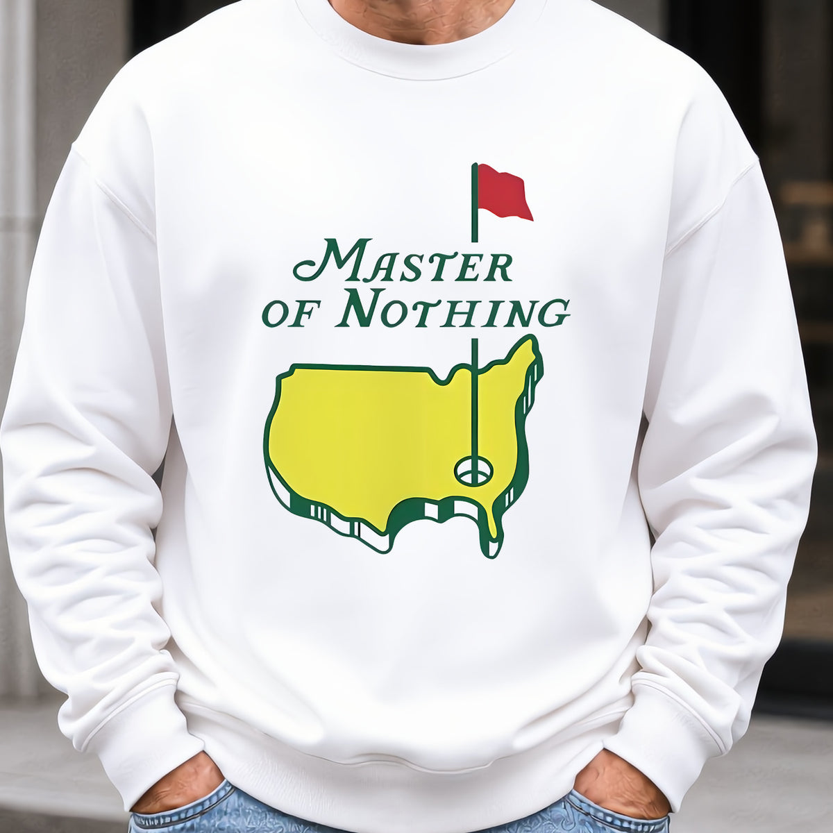 Master Of Nothing Sweatshirt worn, White