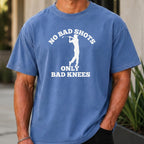 No Bad Shots Premium Tee worn, Mystic Blue