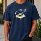 Breakfast Ball Egg Premium Tee worn, True Navy