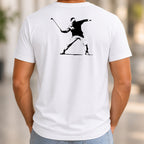Club Thrower Back Print Tee worn, White