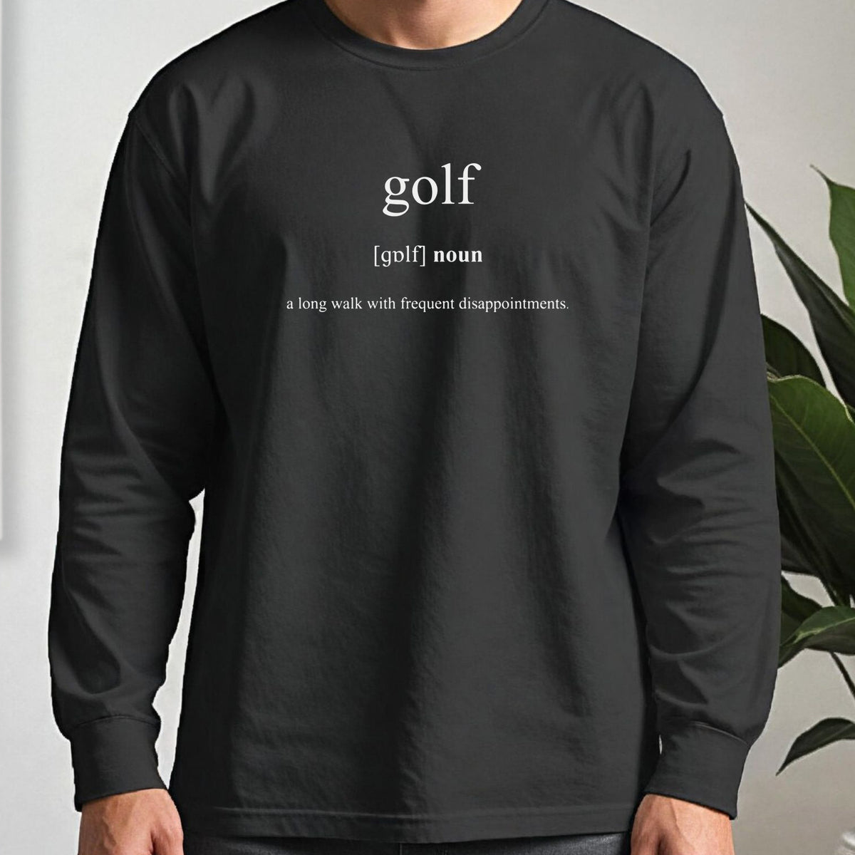 Golf Definition Long Sleeve Tee worn, Black