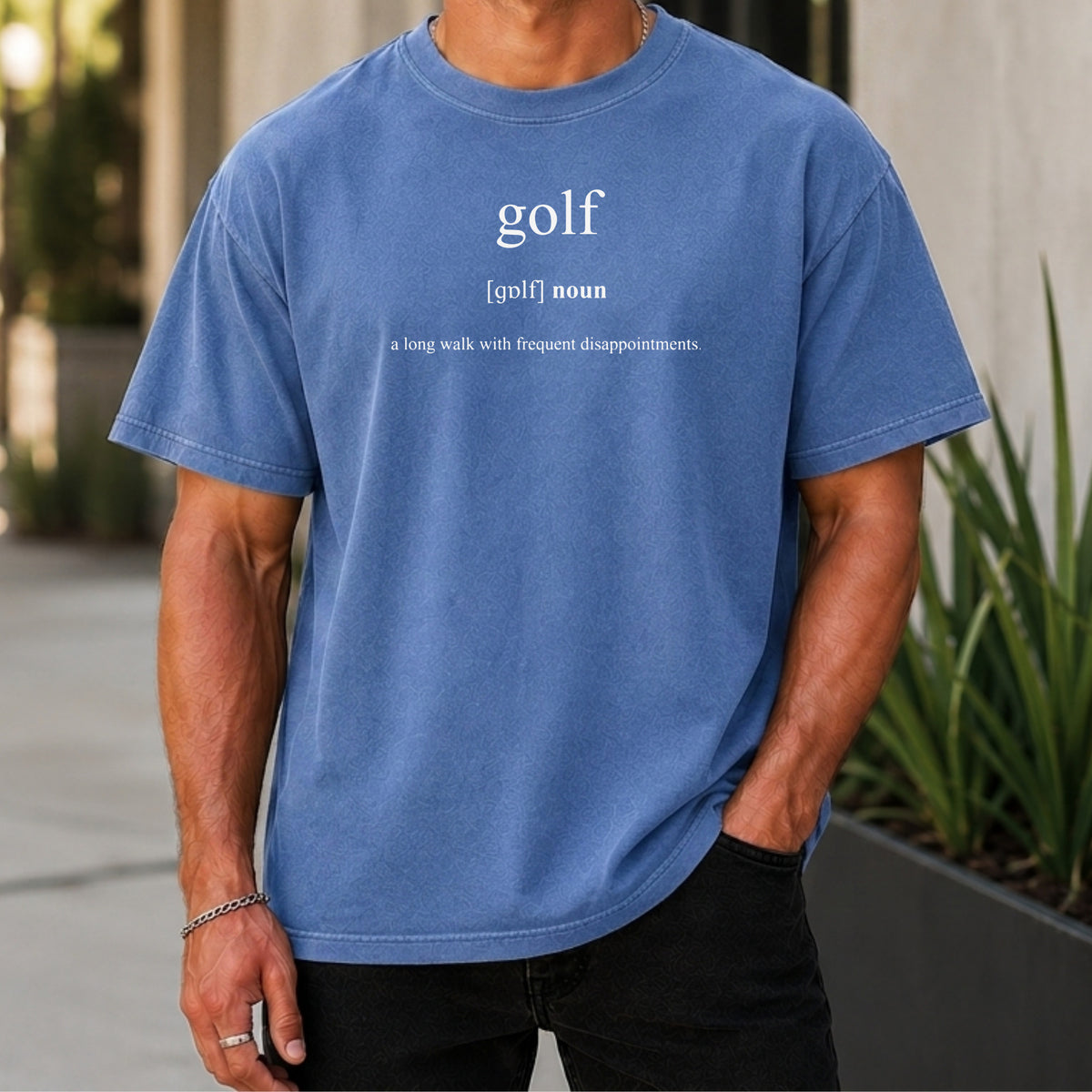 Golf Definition Premium Tee worn, Mystic Blue