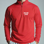 BACK NINE LEGEND Quarter Zip worn, Red