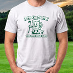 Sippin And Chippin Tee worn on the golf course, White