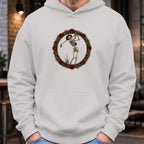 Rose Skeleton Crest Hoodie worn, Sport Grey