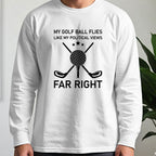 Far Right Long Sleeve Tee worn, White
