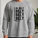 Billy Billy Billy Long Sleeve Tee worn, Sport Grey
