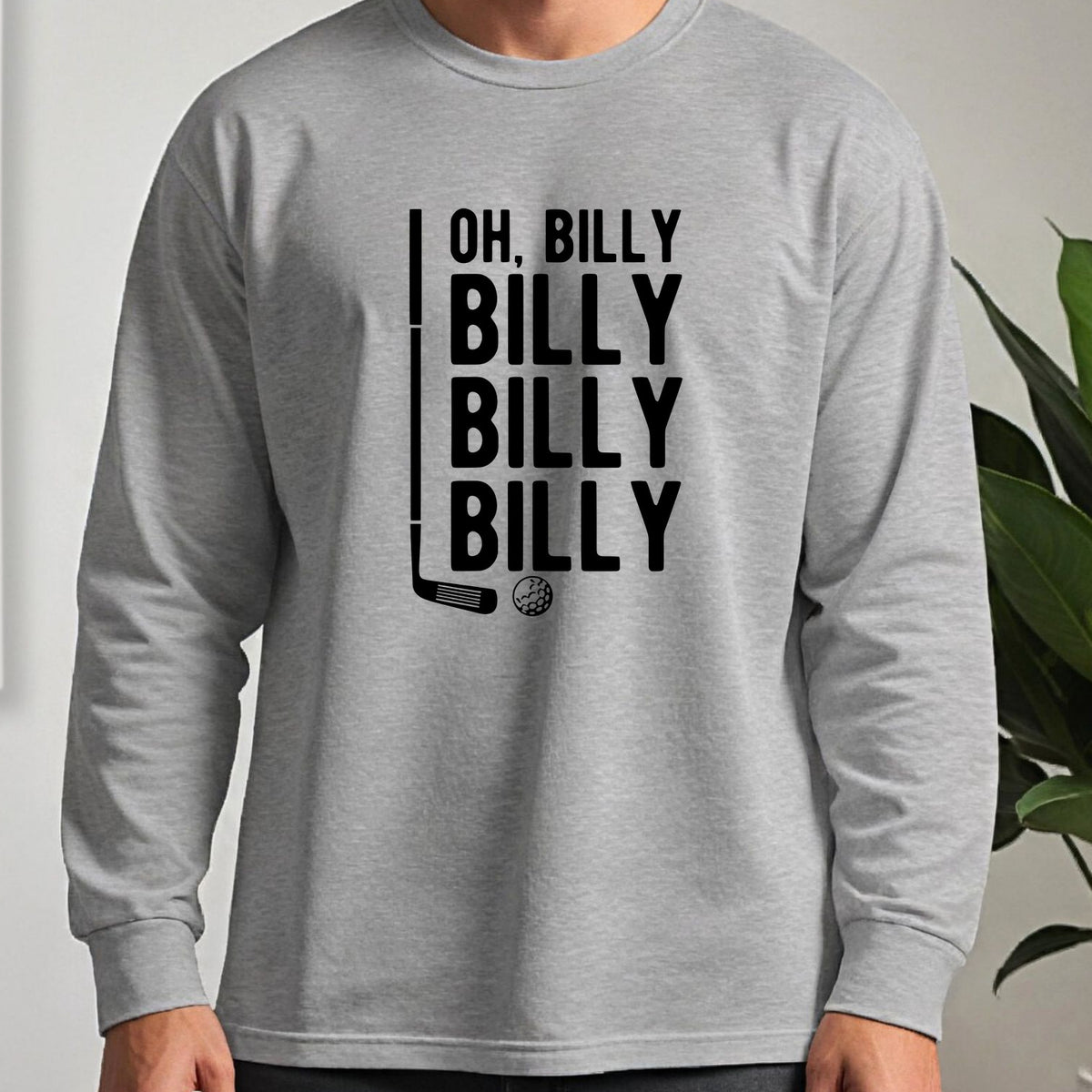 Billy Billy Billy Long Sleeve Tee worn, Sport Grey