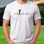 Golfer Pulse Tee worn on the golf course, White