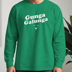 Gunga Galunga 1980 Long Sleeve Tee worn, Irish Green