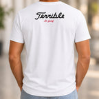 Terrible Back Print Tee worn, White