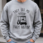 They See Me Rollin Sweatshirt worn, Sport Grey