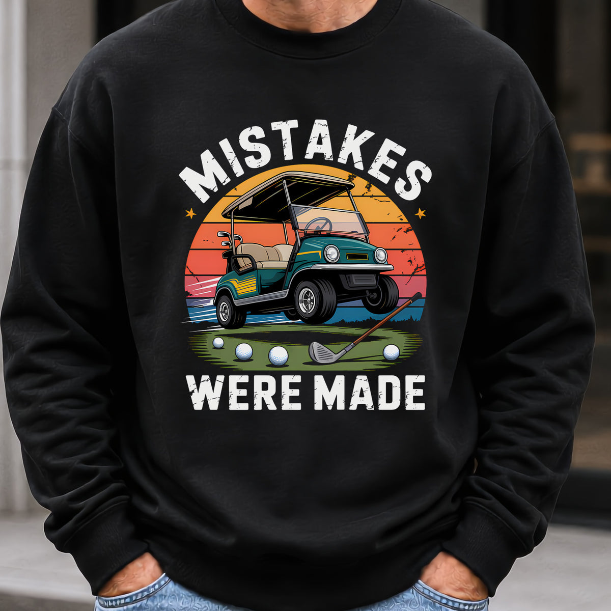 Mistakes Were Made Sweatshirt worn, Black