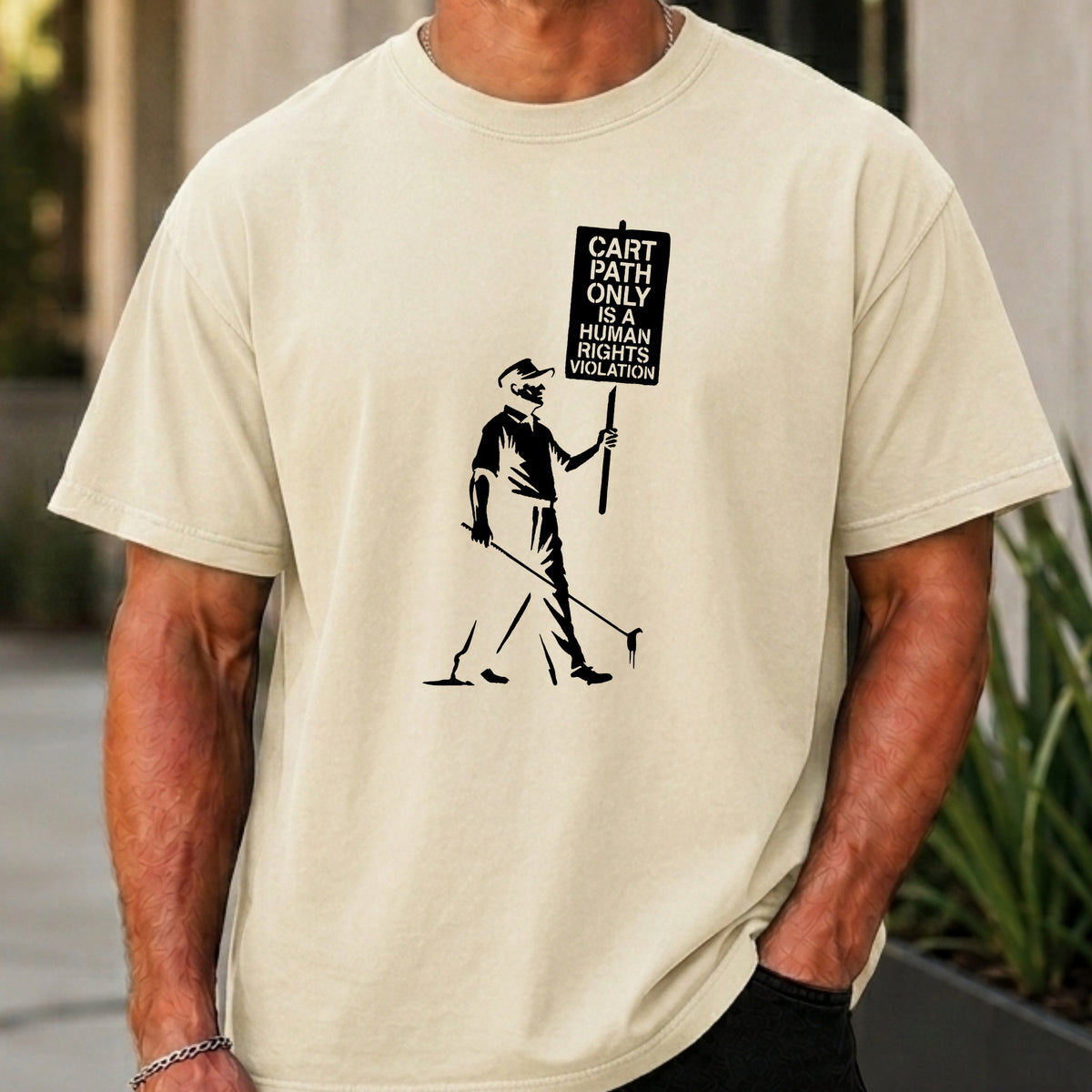 Human Rights Violation Premium Tee worn, Ivory