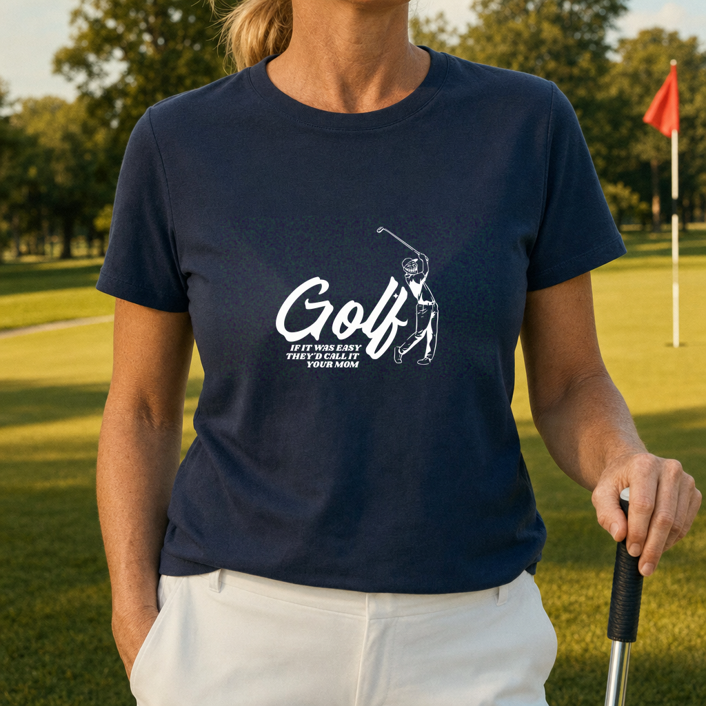 If Golf Was Easy... Tee worn on the golf course, Navy