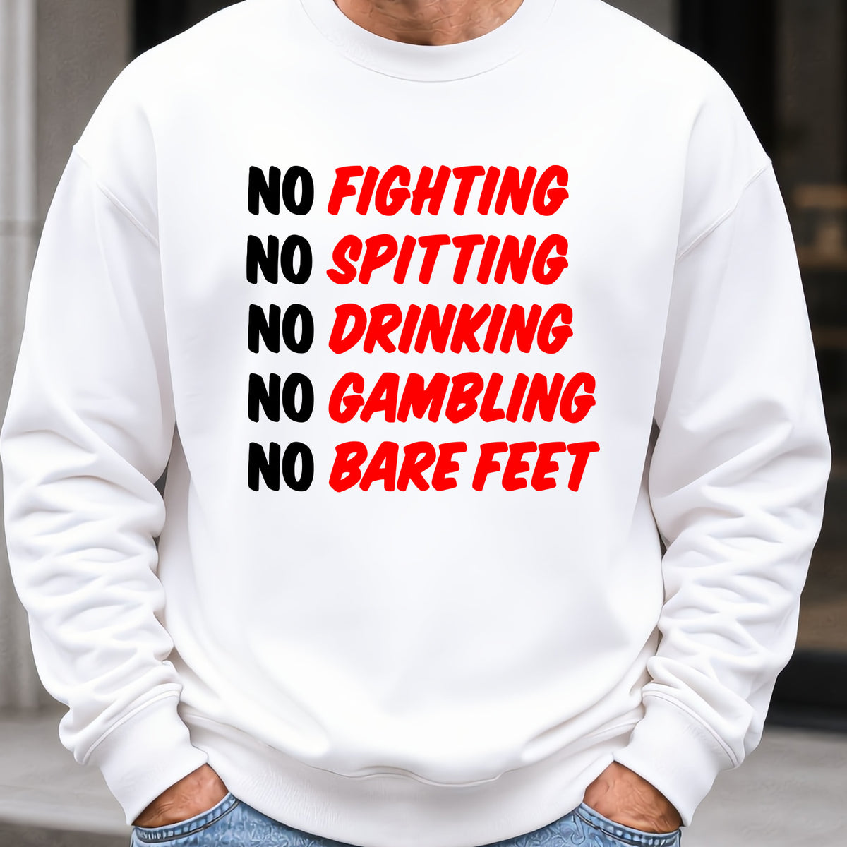 Caddyshack Rules Sweatshirt worn, White
