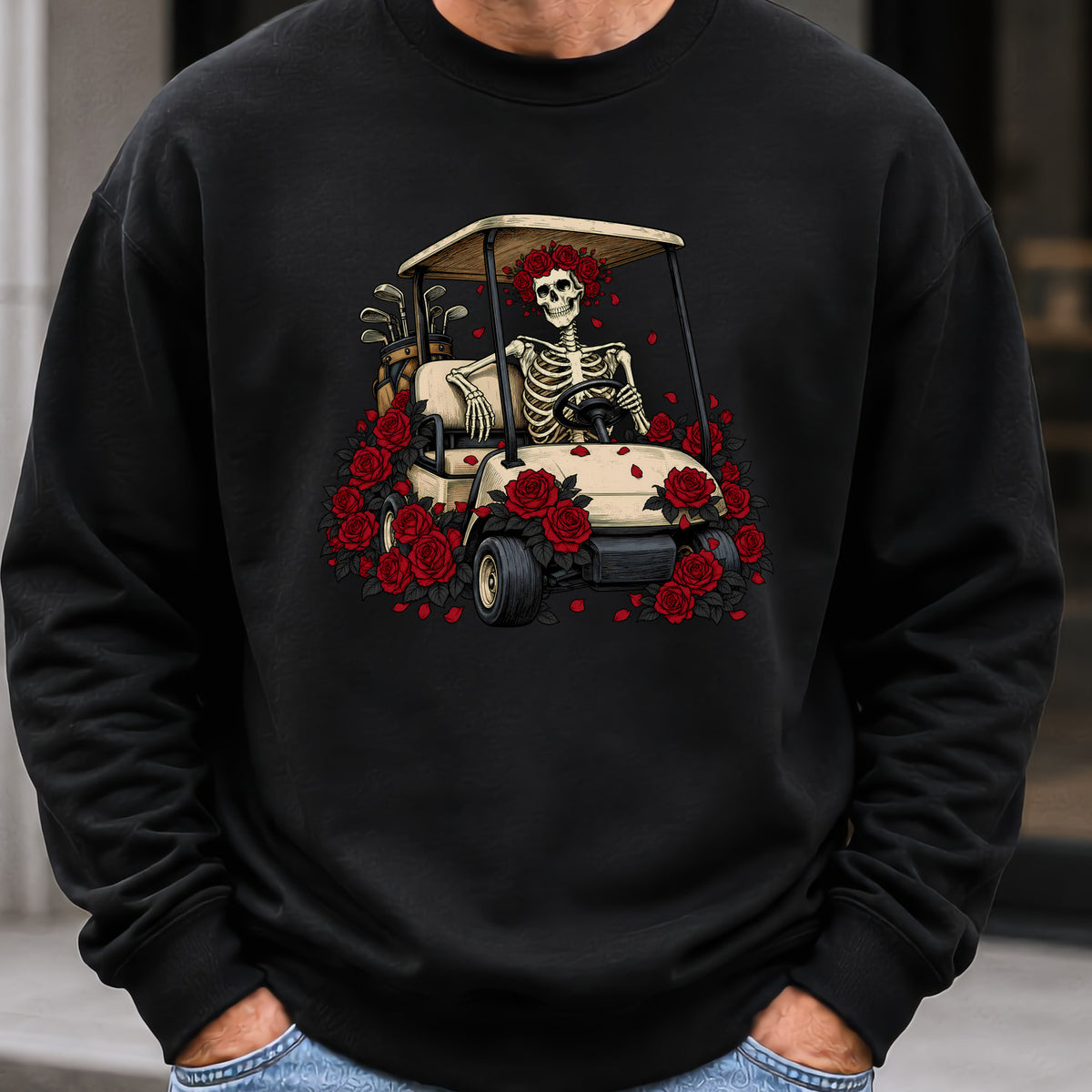 Cart Of The Departed Sweatshirt worn, Black
