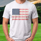 Golf Tee American Flag Tee worn on the golf course, White